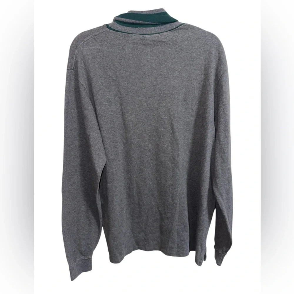 Polo by Ralph Lauren Fold-Over Turtleneck Long Sleeve Shirt Gray Green L
